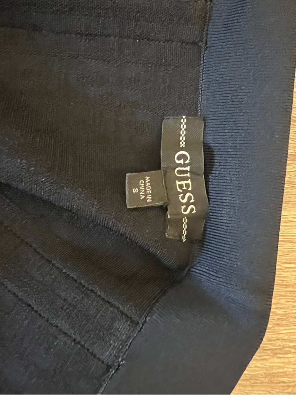 GUESS Black Logo Jacquard Pencil Skirt with Side Zip - Picture 3 of 3